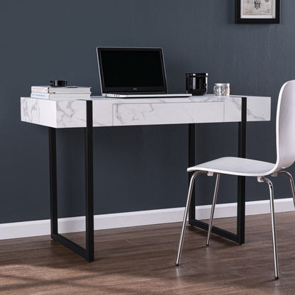 45" White and Black Writing Desk - Asmota