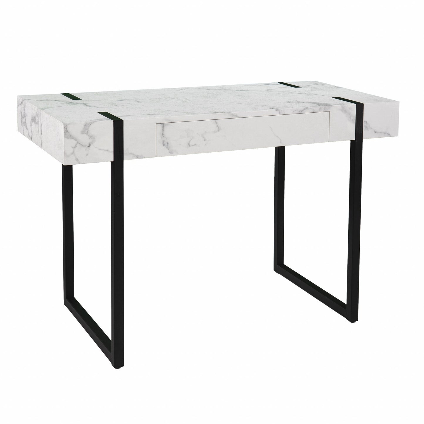 45" White and Black Writing Desk - Asmota