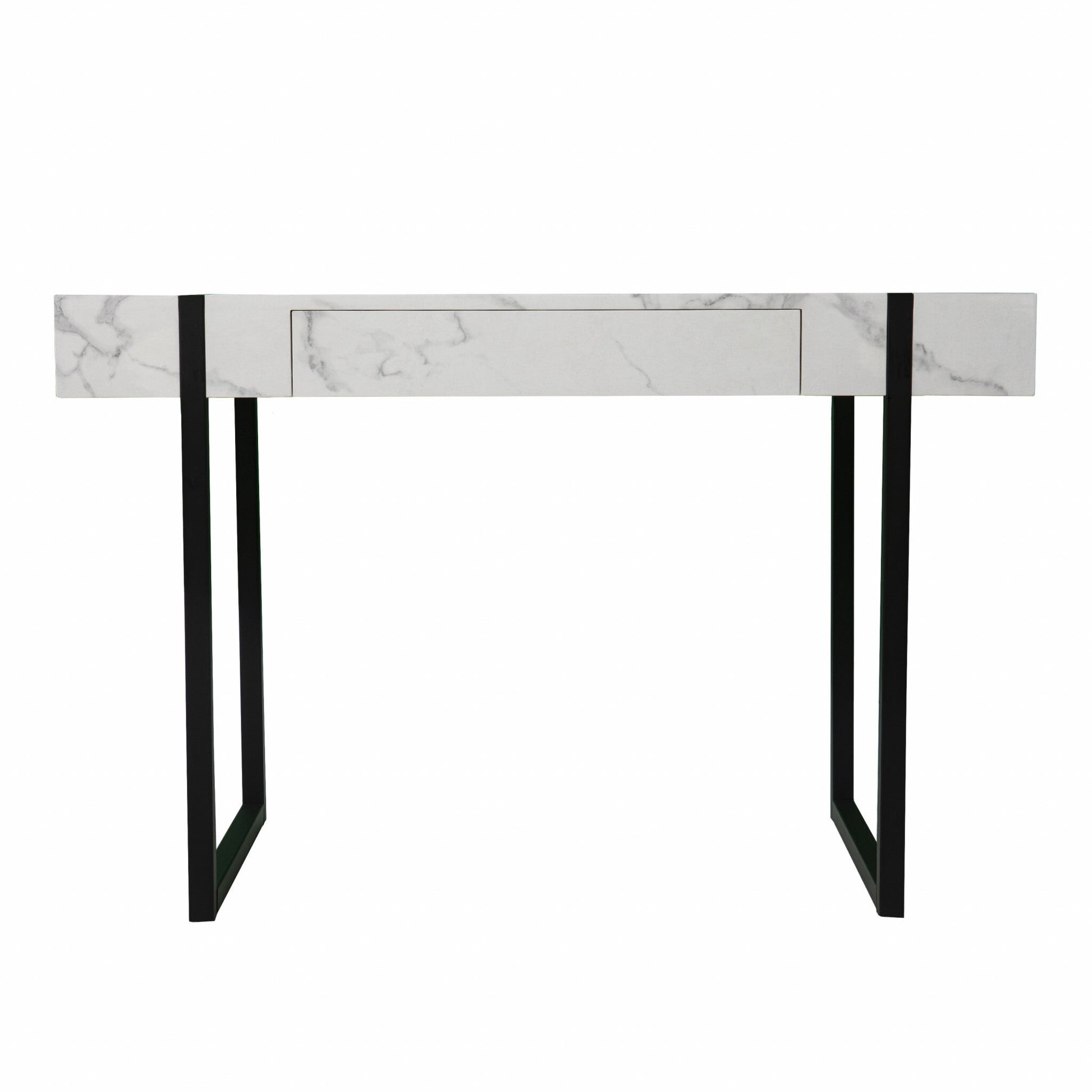 45" White and Black Writing Desk - Asmota