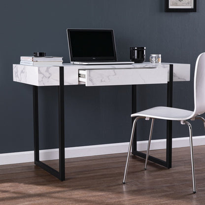 45" White and Black Writing Desk - Asmota
