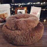 Waterproof Thick Plush Round Dog Kennel Bed in Multiple Colors & Sizes