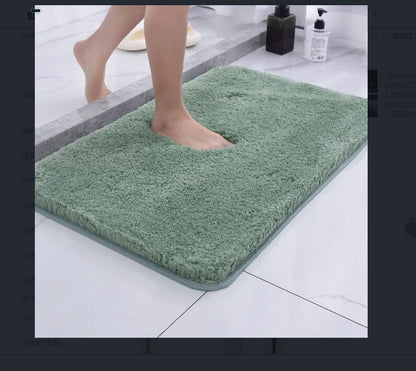 Long Wool Chenille Floor Mat Absorbent Carpet Plain Non-slip Bathroom Bedroom Pedal