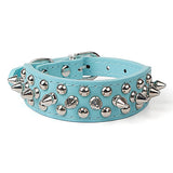 Dog Chain-Link PU Leather Collar with Metal Spikes
