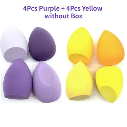 4/8pcs Makeup Sponge Blender Beauty Egg Cosmetic Puff Soft Foundation Sponges Powder Puff Women Make Up Accessories Beauty Tools - Asmota