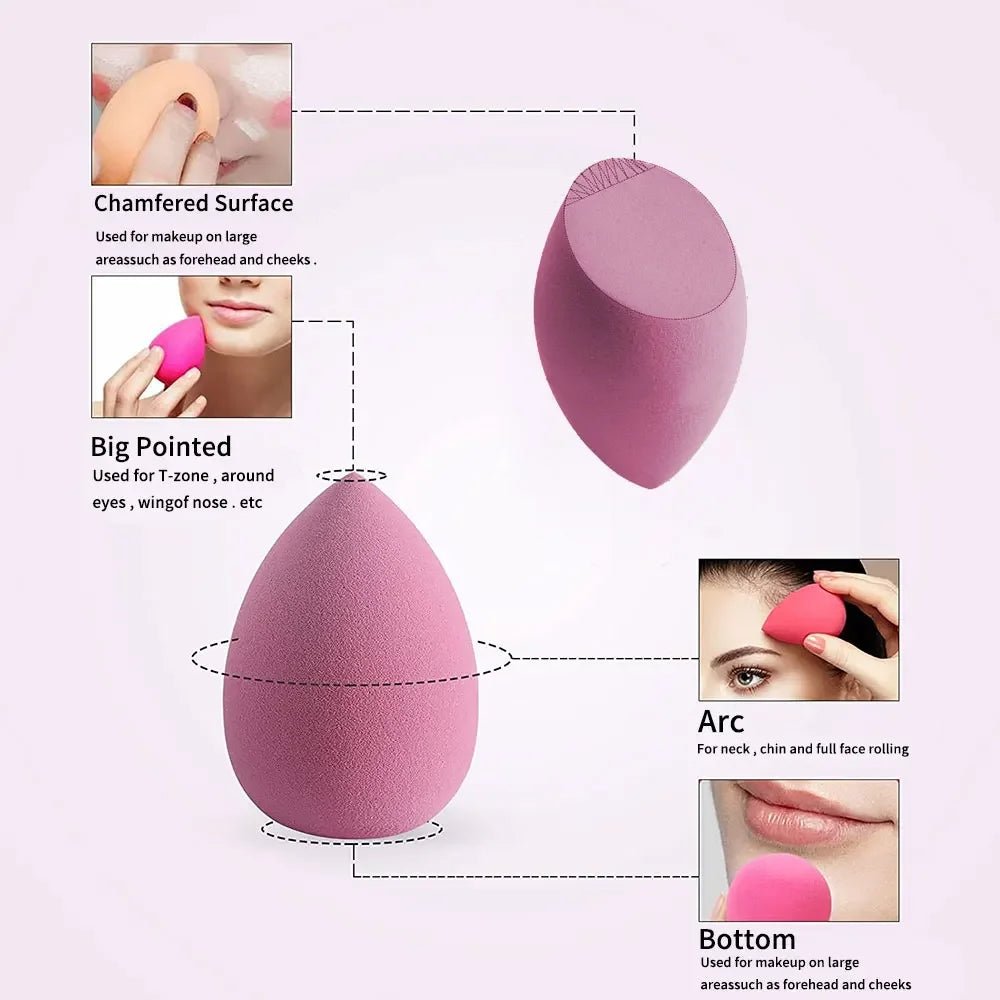 4/8pcs Makeup Sponge Blender Beauty Egg Cosmetic Puff Soft Foundation Sponges Powder Puff Women Make Up Accessories Beauty Tools - Asmota