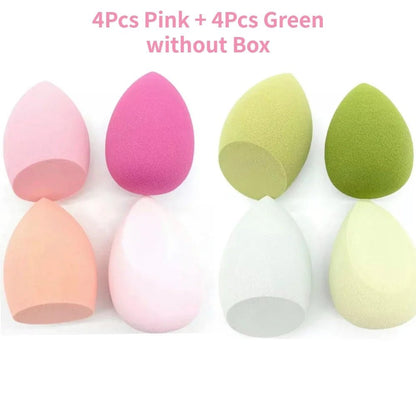 4/8pcs Makeup Sponge Blender Beauty Egg Cosmetic Puff Soft Foundation Sponges Powder Puff Women Make Up Accessories Beauty Tools - Asmota