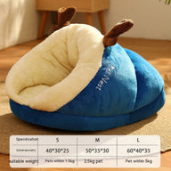 Winter Nest Fabric Dog Bed Slippers in Avocado Green, Blue Elk, Gray Brown Bear
