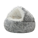 Semi-Closed Shell Plush Fabric Dog Bed with Four Seasons Cover