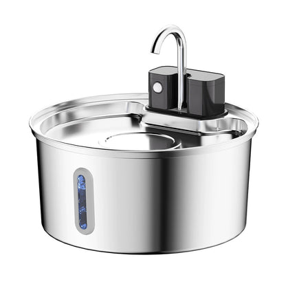 All Stainless Steel Pet Water Dispenser Round Runway Type Large Capacity Dogs And Cats Water Dispenser