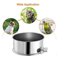Stainless Steel Hanging Detachable Dog Food Bowl - Medium