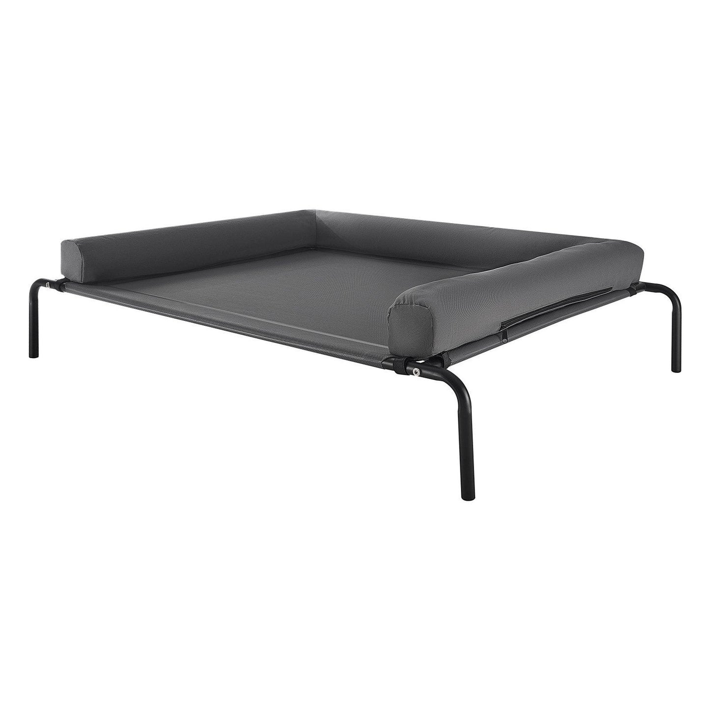 Elevated Large Mesh Dog Bed with Pillow XL in Black