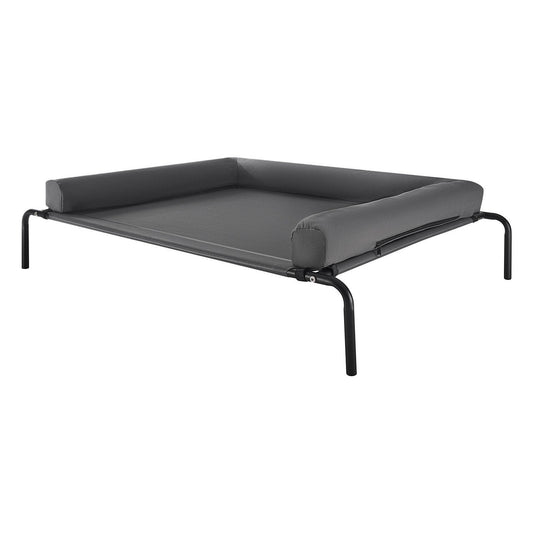 Elevated Large Mesh Dog Bed with Pillow XL in Black