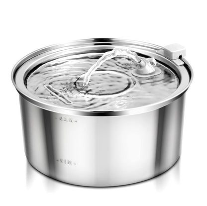 All Stainless Steel Pet Water Dispenser Round Runway Type Large Capacity Dogs And Cats Water Dispenser