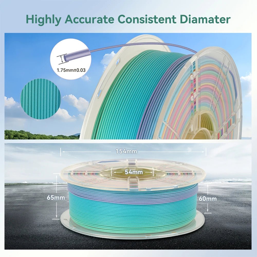 4KG/lot PLA Filament rainbow Pla silk or Matte rainbow color change 1.75mm 3D Printing Material for 3D Printers 3D Pens - Asmota