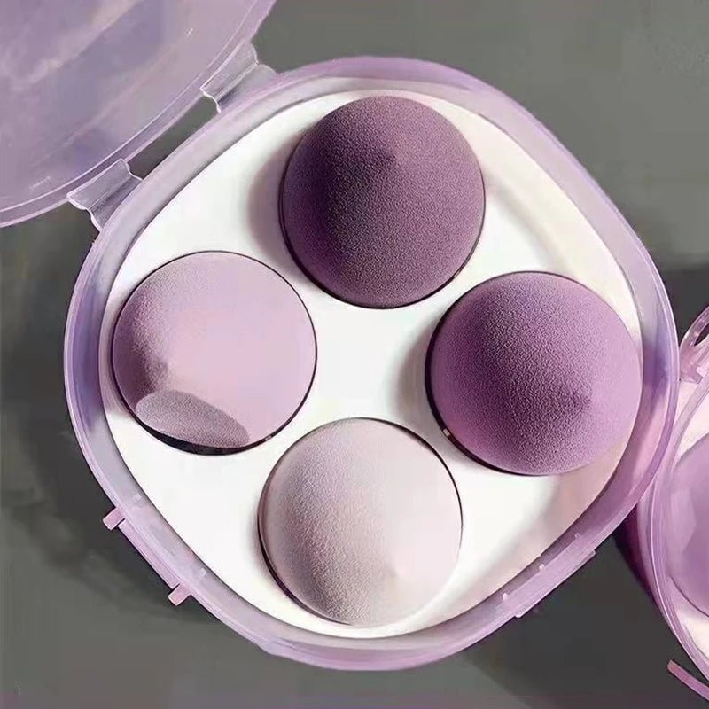 4Pcs Makeup Sponge Powder Puff Dry and Wet Combined Beauty Cosmetic Ball Powder Puff Bevel Cut Make Up Sponge Foundation Tools - Asmota