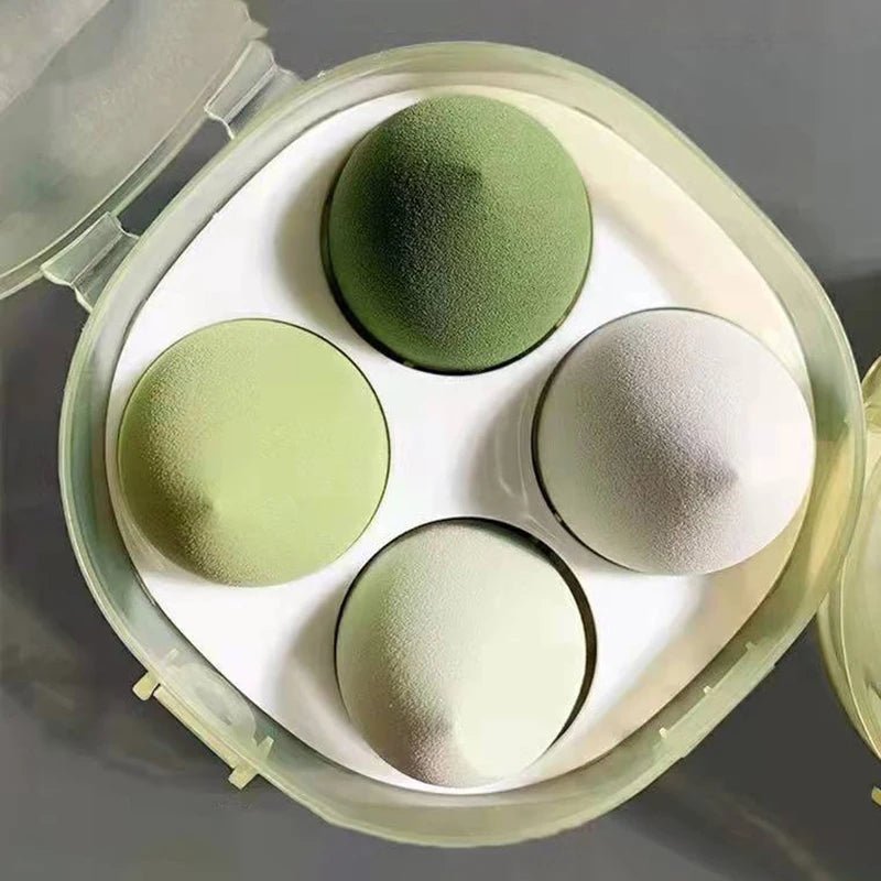 4Pcs Makeup Sponge Powder Puff Dry and Wet Combined Beauty Cosmetic Ball Powder Puff Bevel Cut Make Up Sponge Foundation Tools - Asmota