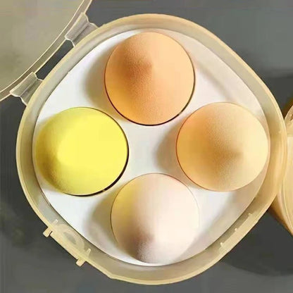 4Pcs Makeup Sponge Powder Puff Dry and Wet Combined Beauty Cosmetic Ball Powder Puff Bevel Cut Make Up Sponge Foundation Tools - Asmota