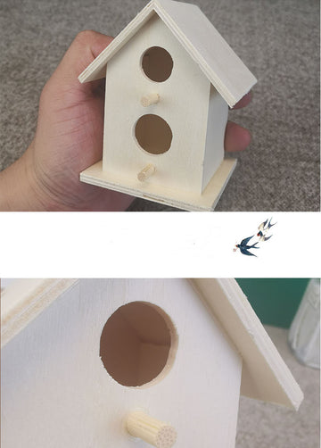 Wooden Bird Nest Ornament Outdoor Garden Bird House