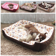 Corduroy & Flannel Dog Bed with Removable Cushion in Brown, Pink, or White