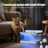 Transparent Plastic Dog Water Fountain with Pump and Filter