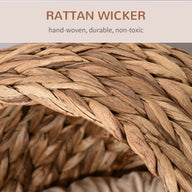 Handwoven Elevated Wicker Cat Bed with Egg Chair Basket Design
