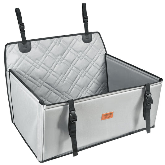 Dog Car Seat, Waterproof Dog Booster Seat For Car With Support Frame, Pet Car Seat With Clip-On Safety Leash, Dog Car Bed For Small, Medium And Large Dog Up To 48.5 Lbs, Gray