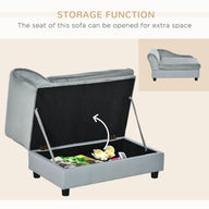 Luxury Small Dog Couch Bed with Hidden Storage & Foam Cushion