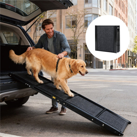 71in Aluminium Folding Dog Ramp with Non-Slip Surface for Large Dogs