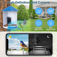 Smart Solar Bird Feeder with 1080p HD Camera and AI Motion Capture