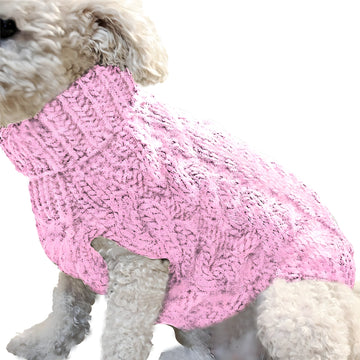 Knitted Acrylic Turtleneck Dog Sweater in Multiple Colors