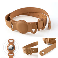 Anti-Lost Leather Dog Collar with Chain Case
