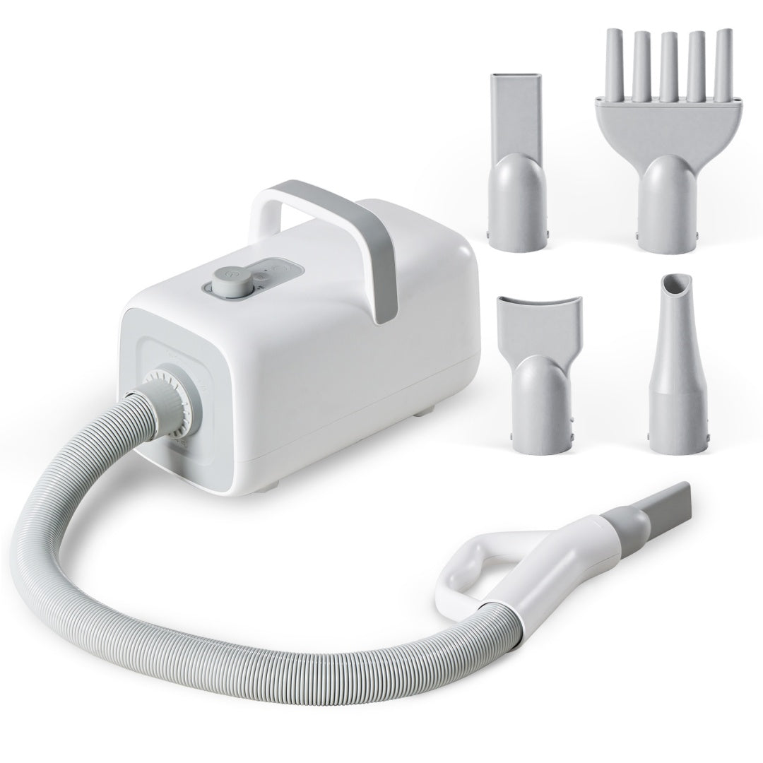 1550W High Velocity Pet Blow Dryer With Heater For Grooming, Speed Temperature Adjustable Dog Blower Grooming Dryer With 4 Nozzles