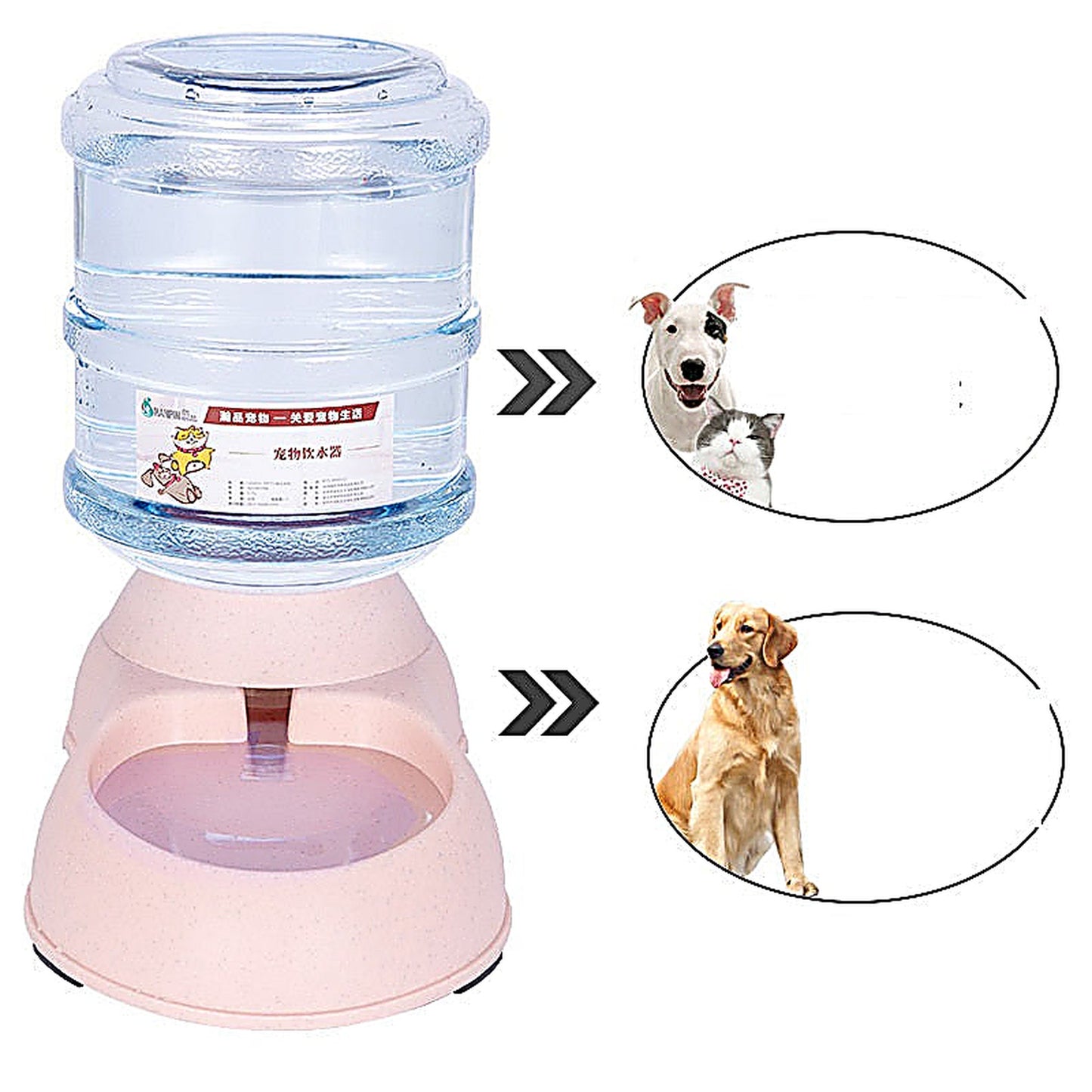 Durable PP Dog Water Fountain in Grey, Grey 2, or Pink