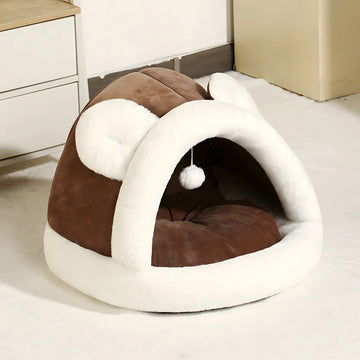 Self-Warming Fabric Cat Cave Tent Bed Small & Large