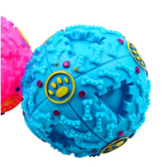 Pet Dog Treat Trainning Chew Sound Food Dispenser Toy Squeaky Giggle Ball