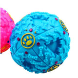 Pet Dog Treat Trainning Chew Sound Food Dispenser Toy Squeaky Giggle Ball