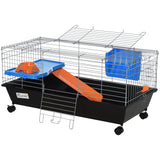 35L Black Metal Chinchilla Cage with Feeder and Ramp