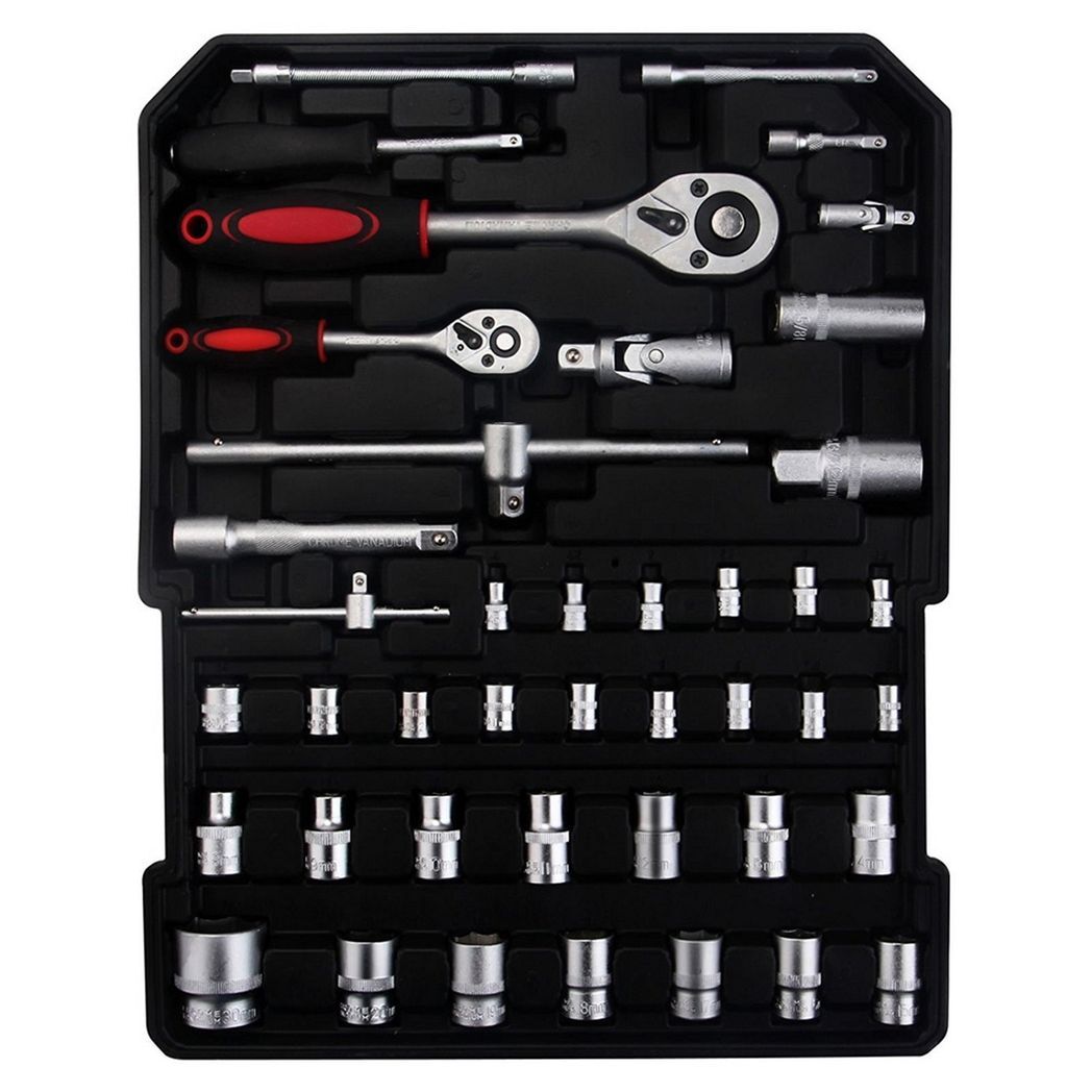 799pcs Aluminum Trolley Case Tool Set Silver - Asmota