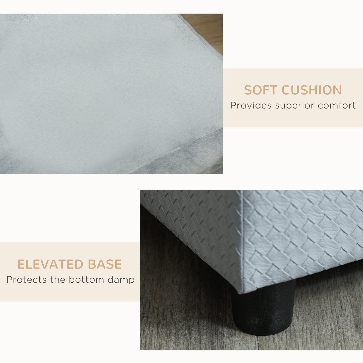 Luxury Small Dog Couch Bed with Hidden Storage & Foam Cushion