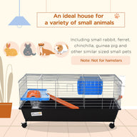 35L Black Metal Chinchilla Cage with Feeder and Ramp