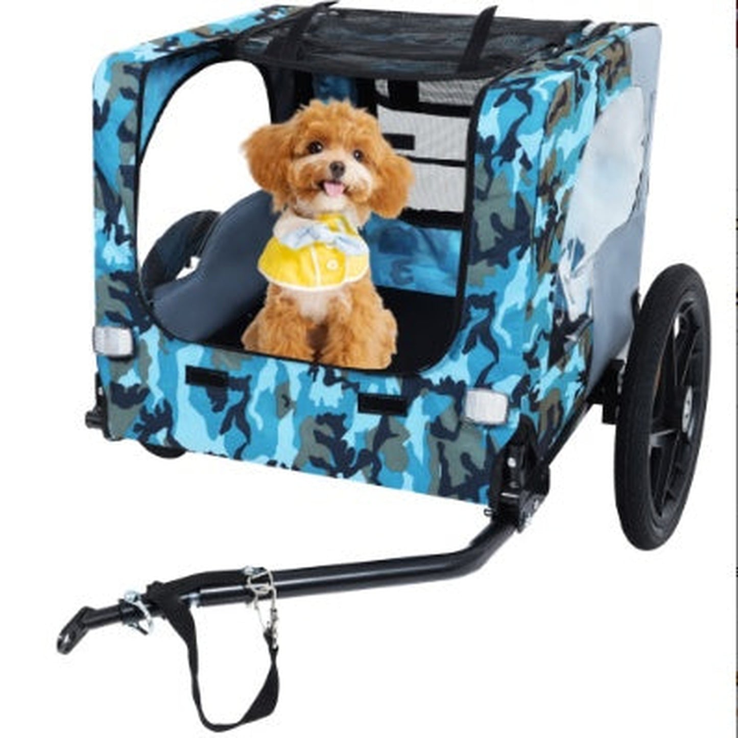 Heavy Duty Collapsible Dog Bike Trailer with 16" All Terrain Wheels