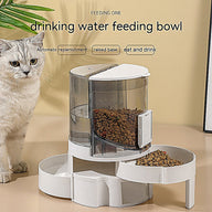 Automatic Water Change Cat Feeder with Stainless Steel Bowls