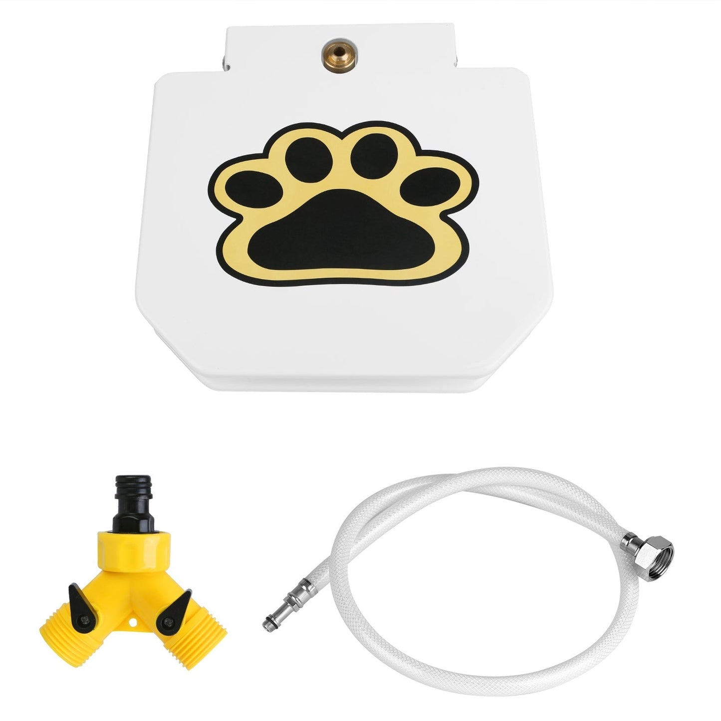 Step-On Activated Dog Water Fountain with Paw Pedal Valve White