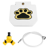 Step-On Activated Dog Water Fountain with Paw Pedal Valve White