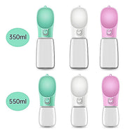Portable Transparent Plastic Dog Drinking Bowl with Button 350ml & 550ml