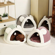 Self-Warming Fabric Cat Tent Cave Bed for Small & Large Cats