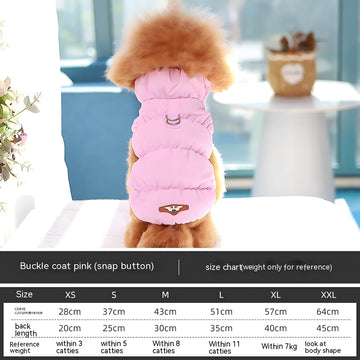 Warm Cotton Dog Vest with Buckle Closure