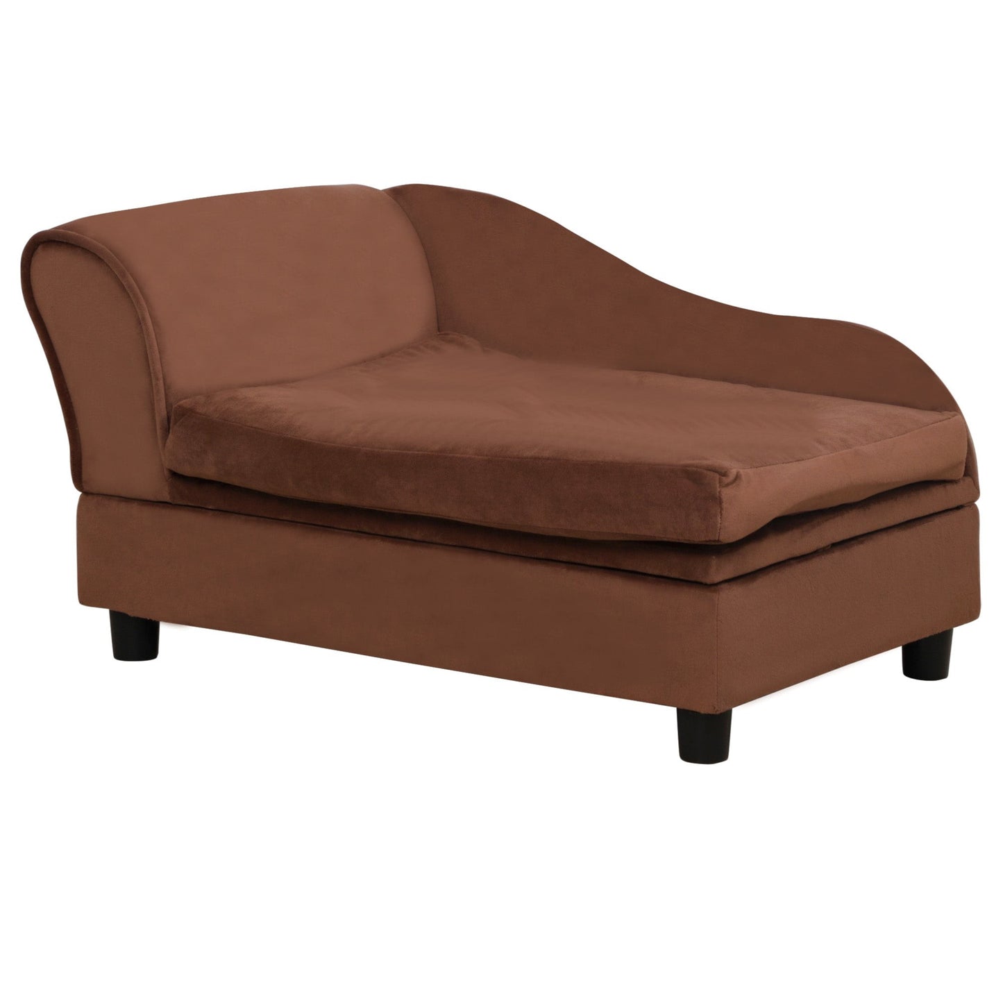 Brown Fabric Dog Sofa Bed Couch with Storage 740x485x165 mm