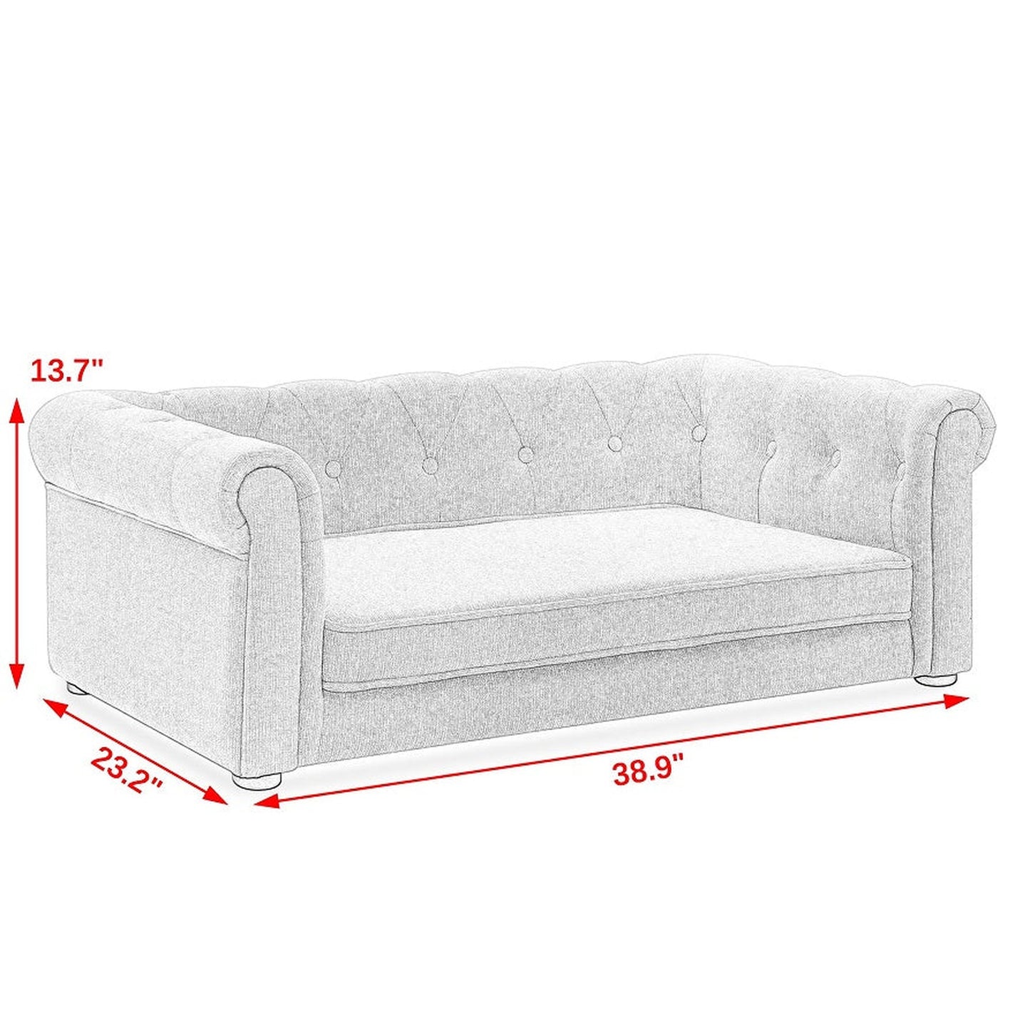 Rectangular Dark Grey PP Dog Bed for Medium and Large Dogs