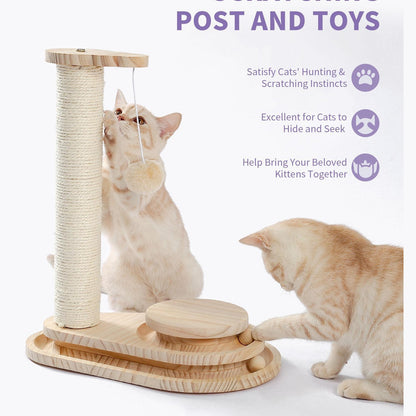 Indoor Cat Soft Scratching Board And Interactive Ball Track Toy Cat Rest And Grooming Supplies